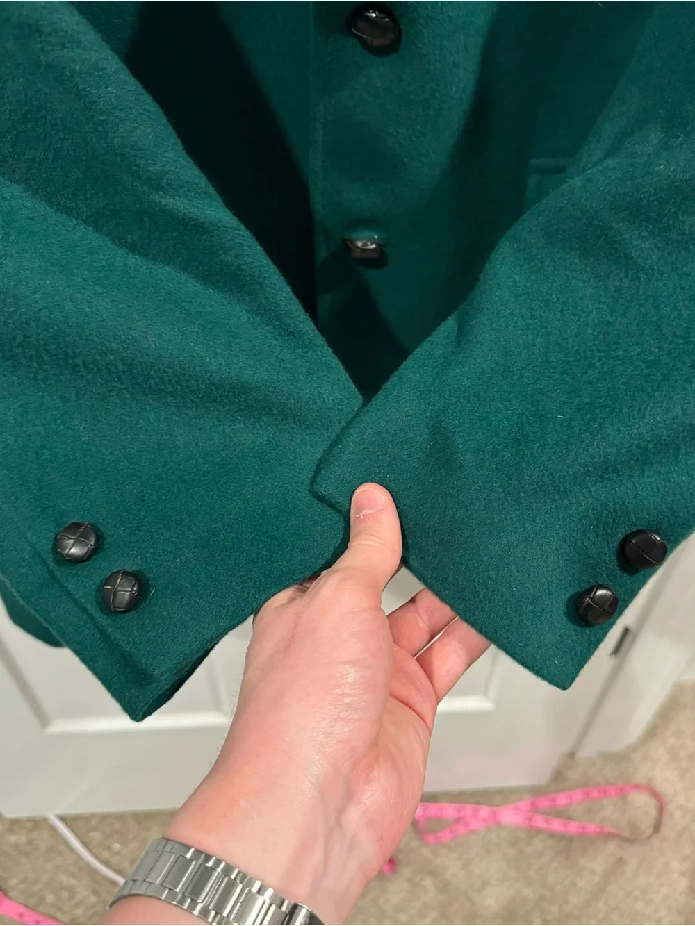 VTG 80s Jos A Bank 100% Cashmere Dark Green Blazer Sport Coat Jacket 44 Long
